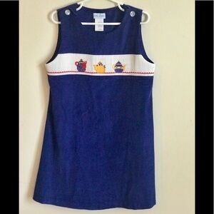 Vintage VIVE LA FETE Hand Smocked Cotton Dress 6X